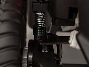 Susţinere cu arc pentru bicicletă, detaliu tehnic, aspect mecanic, componente bicicletă.