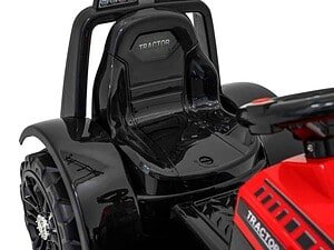 Mașinuță electrică pentru copii, model Tractor, culoare neagră și roșie, divertisment și siguranță, jucărie pentru fiecare copil fericit.