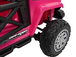 Off-road jucarie pentru copii, roti mari și durabile, culoare roz, perfectă pentru aventuri outdoor.