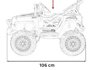 Jucărie copii mașină off-road cu greutate maximă de 30 kg, ideală pentru copii activi, design realist.
