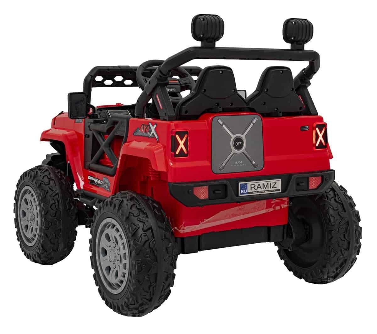 1. Mașină electrică pentru copii, model off-road, roți mari, sigură și distractivă.