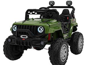 Mașină electrică pentru copii, SUV off-road verde, jucărie sigură și distractivă pentru cei mici.