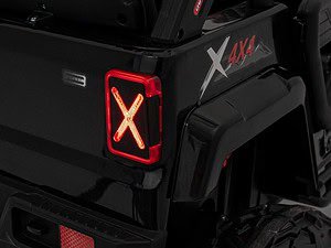 X roșu LED iluminat, siguranță pentru copil, jucărie pentru mașini electrice, sigla 4x4.