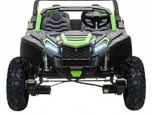 1. Mașină electrică pentru copii, mașină de jucărie off-road, model sport verde și negru.