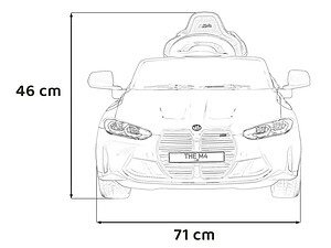 Jucărie auto pentru copii, mașină electrică pentru reprezentație, dimensiuni 71x46 cm, ideală pentru joacă în exterior.