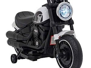 1. Bicicletă electrică pentru copii, design realist, ideal pentru joacă în aer liber.