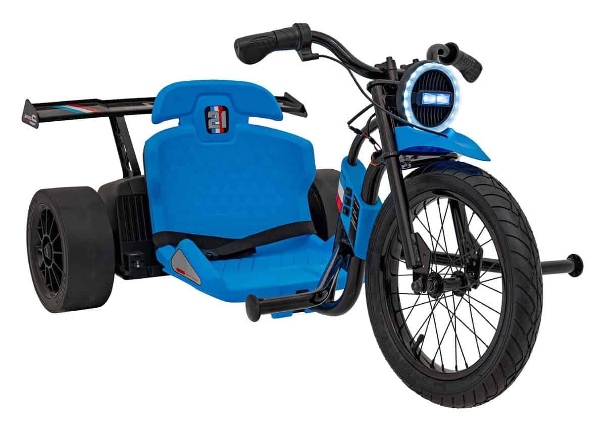 1. bicicletă electrică pentru copii cu scaun și roți ajutătoare.