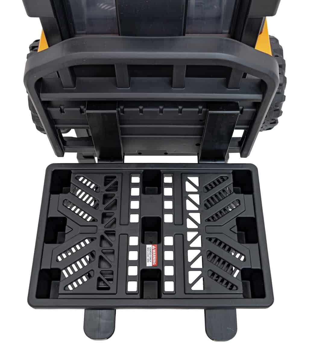 1. Raft pentru depozitare jucării pentru casuta de joacă, plastic durabil, sigur pentru copii.