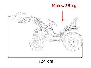 1. Jucarie Tractor pentru copii, maxim 25 kg, dimensiuni 124 cm.