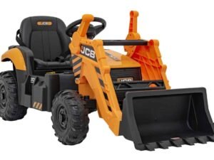 Jucărie tractor pentru copii, model cu încărcător frontal și roți robuste, ideal pentru joacă în grădină.