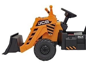 Jucarie tractor electric pentru copii, model JCB, nivel deosebit de realism, perfect pentru joaca în curte sau pe terenuri.