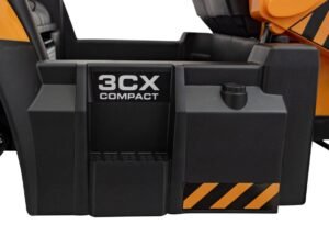 1. Casuta jucariilor din plastic negru si portocaliu pentru depozitare copii.