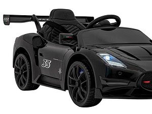 Mașinuță electrică pentru copii, cu design sportiv și detalii realiste, perfectă pentru jocuri și aventuri în curte.