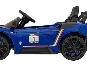 Mașinuță electrică pentru copii, model sport, culoare albastru, joc și distracție pentru cei mici.