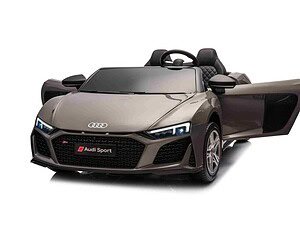Mașină electrică pentru copii, model Audi Sport, design realist și detalii moderne.