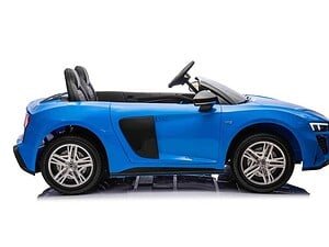 Mașinuță electrică pentru copii, imitație mașină sport albastră, perfect pentru joacă și aventură.