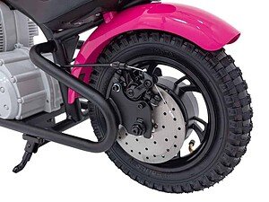 1. Roată de motocicletă cu cauciuc robust și fender roz pentru copii.