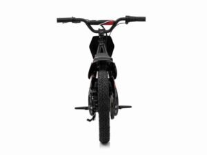 1. Bicicletă pentru copii, model negru și roșu, pentru aventuri în aer liber.