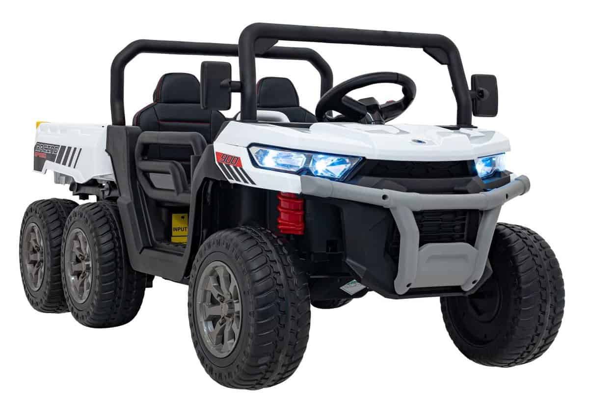 Mașină electrică pentru copii, jucarie off-road, sigură, cu lumini și scaune confortabile.