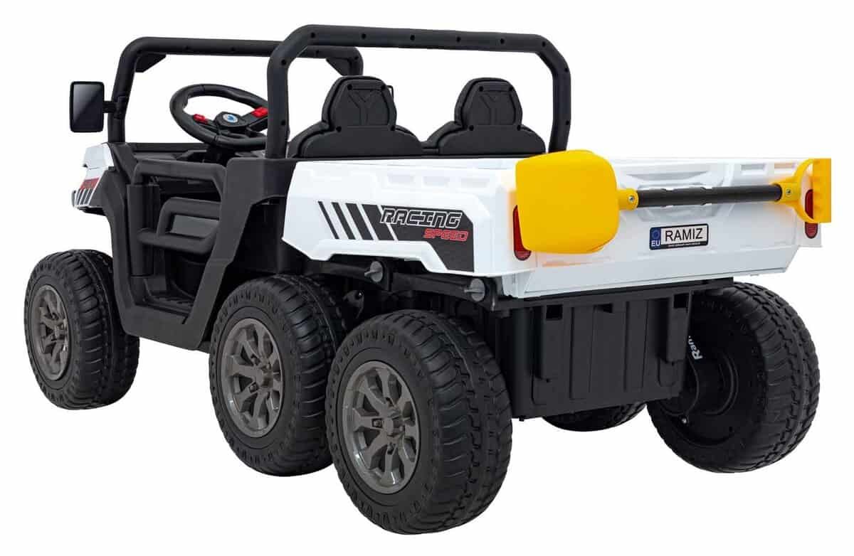 1. Mașină electrică pentru copii, model off-road cu 4 roți robuste și stil sportiv.