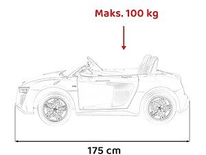 1. Masă maximă încărcare jucărie auto pentru copii până la 100 kg.