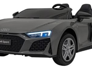 Mașină sport Audi, convertible grays, LED-uri, design sportiv, lux și performanță.