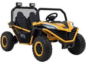 Mașinuță electrică pentru copii, off-road, model robust și sigur, pentru distracție în aer liber.