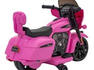 Mașinuță electrică pentru copii roz, model Indian cu design detaliat și funcționalitate reală.