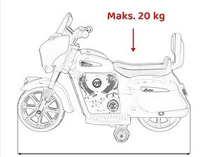 1. Bicicletă electrică pentru copii, max. 20 kg, design ergonomic și sigur pentru cei mici.