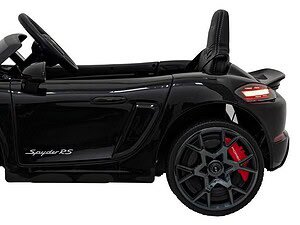 1. Mașină electrică pentru copii Porsche în stil sportiv negru.