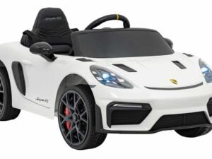 Mașină electrică pentru copii Porsche, design sportiv și siguranță pentru cei mici.
