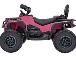 1. Mașină electrică copii, vehicul off-road robust pentru cei mici, roz și negru.