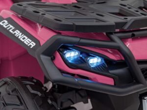 Jaguar cu LED-uri albastre pentru mașină electrică de copii - model robust și sigur.