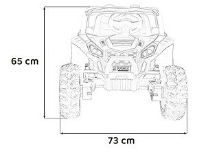 Jucarie electrică pentru copii, quad, dimensiuni 65x73 cm, pentru joaca în siguranță.