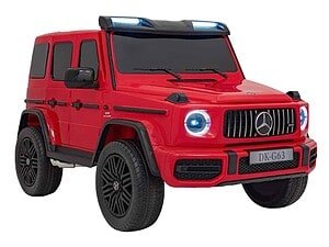 Mașinuta electrică pentru copii, model Mercedes-Benz G-Class, roșie, pentru joacă și distracție.