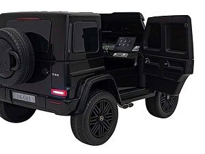 Jucărie electrică pentru copii, mașină Mercedes-Benz G63, neagră, realizată din plastic boyuș.