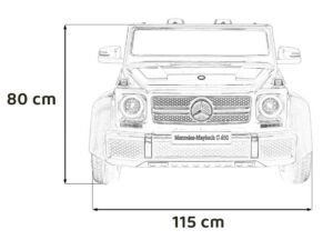 Dimensiuni casuta jucarii Mercedes G 650 pentru copii, sigur și rezistent.