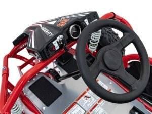 Volan și consola de comandă pentru mașinuțe electrice de joacă pentru copii.