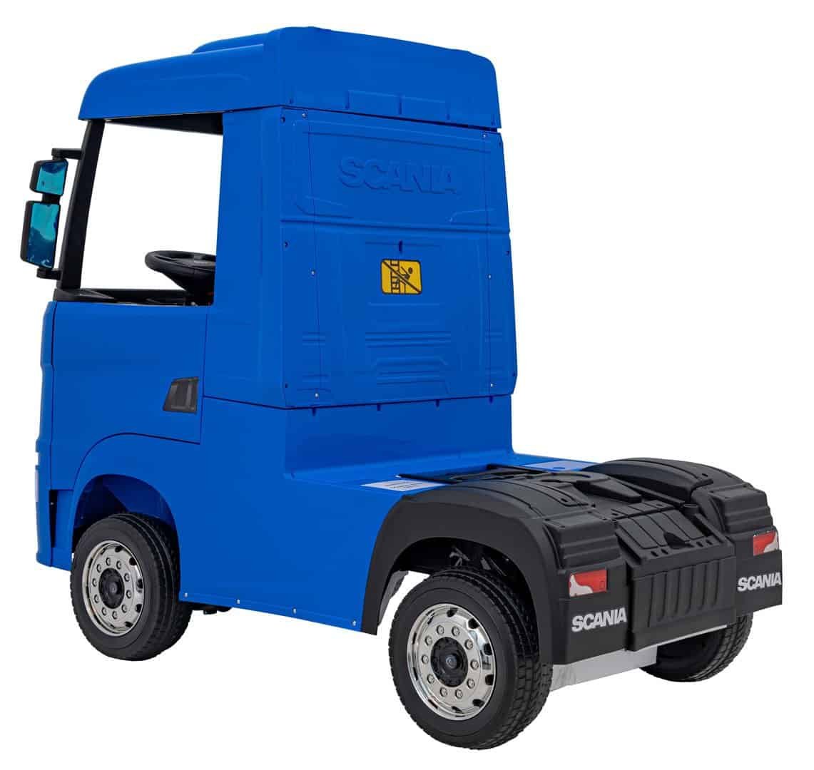 Jucărie mașină Scania pentru copii, vehicul electric pentru joacă în curte sau cameră.