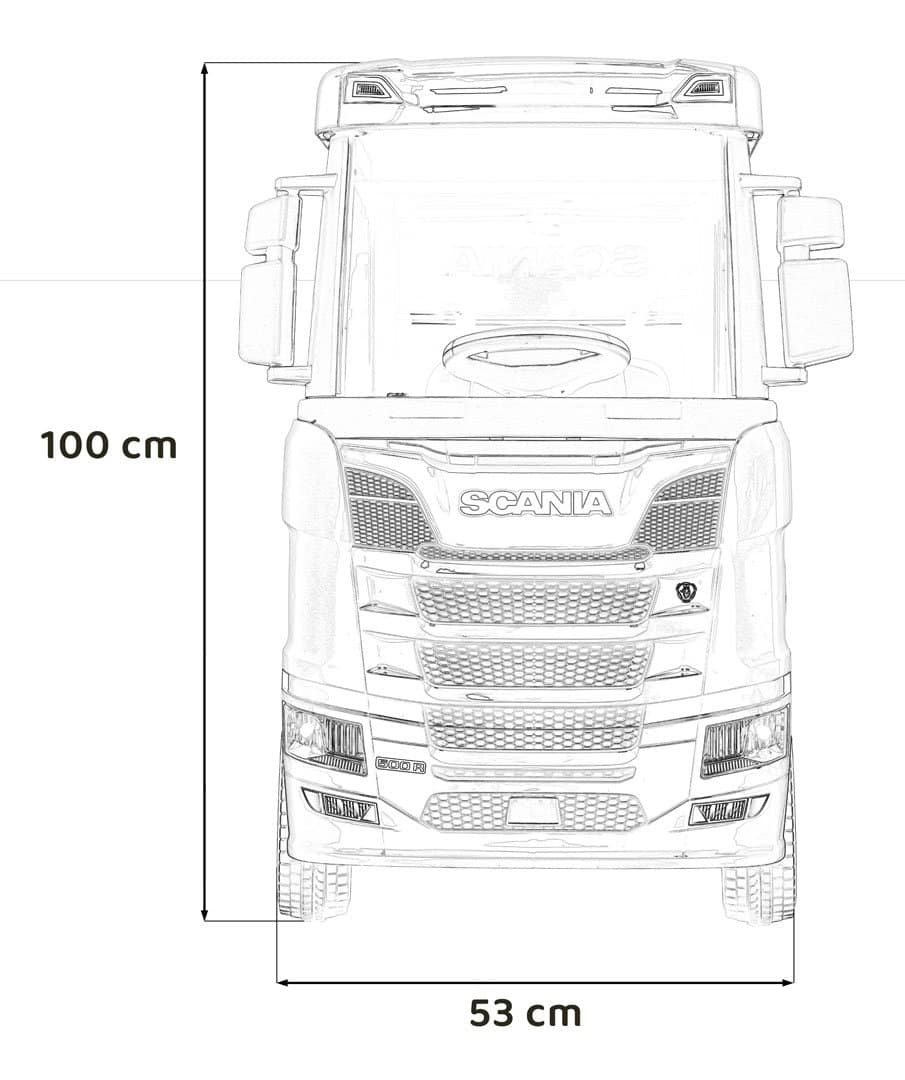 1. Jucărie pentru copii în formă de camion Scania, ideală pentru camera de joacă.