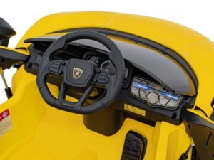 1. Jucărie electrică pentru copii model mașină sport galben, control parental inclus.