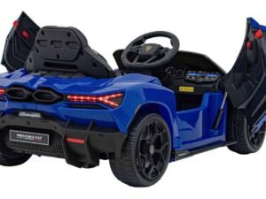 1. Mașinuță electrică pentru copii Lamborghini Reventon, culoare albastră, jucarie de exterior.