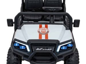 Mașină electrică pentru copii, model sport, ideală pentru aventuri și joacă în aer liber.