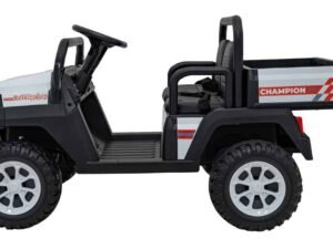 Mașină electrică pentru copii, model off-road, ideal pentru joacă în aer liber.