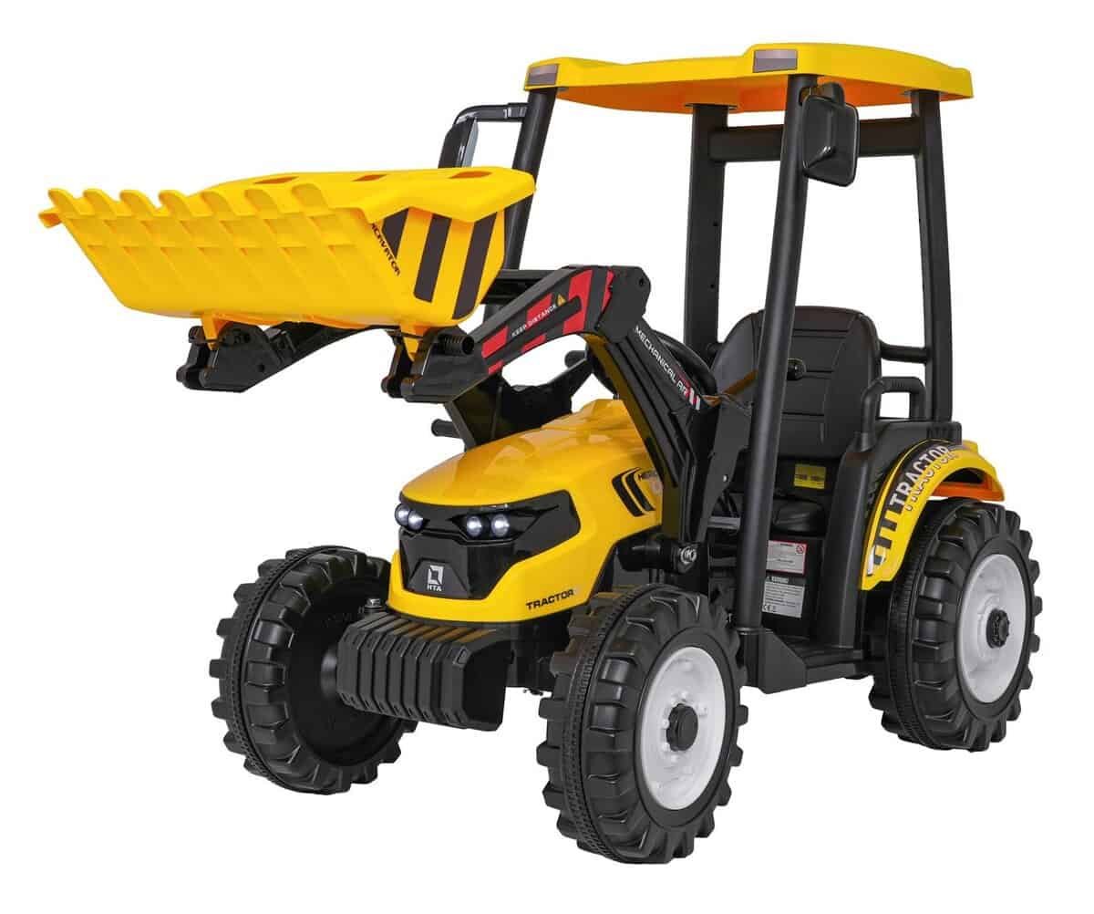 1. Masinuta de jucarie pentru copii, tractoare mici cu remorcă galbenă, sigur pentru joacă.