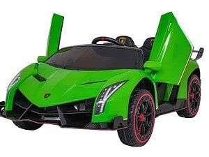 Mașinuță electrică pentru copii, model sportiv verde, divertisment și aventură pentru cei mici.