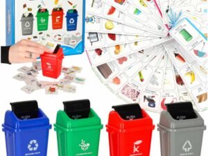 Joc de îndemânare educațională învățarea segregării deșeurilor EKO + 108 cărți - Material: plastic