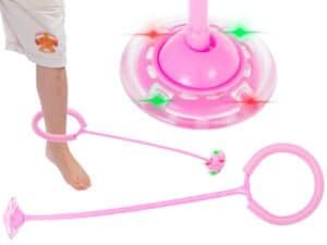 Hula hop picior de sărituri minge luminoasă LED roz - O coardă de sărituri senzațională - hula hop pentru picior. O idee excelentă pentru petrecerea activă a timpului liber. Ușor de utilizat