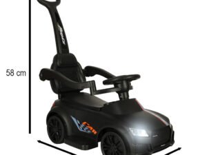 Mașinuță electrică pentru copii cu scaun confortabil și design sportiv, ideală pentru joacă în exterior.