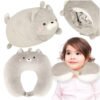 Călătorie pernă 2in1 gât rola pentru avion masina mascota pisica - Material: poliester. Culoare: gri. Dimensiuni mascotă. Înălțime: 14 cm. Lățime: 18 cm. Adâncime: 29 cm. Dimensiuni pernă: Înălțime: 30 cm. Lățime: 30 cm. Adâncime: 10 cm. Greutate: 168 g. Poduct ambalat în punga de plastic a producătorului cu dimensiunile: 39 x 34